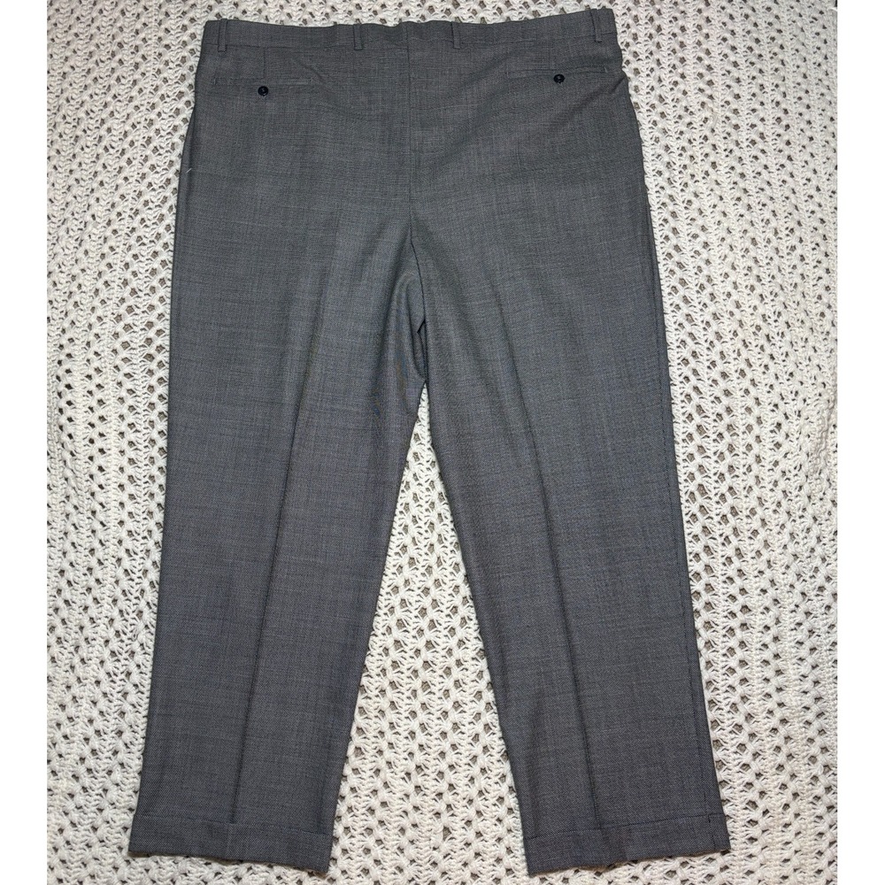 Zanella Nordstrom Gray Microdots Wool Dress Pants Slacks 48x32 Trousers‎ Italy - Picture 2 of 11